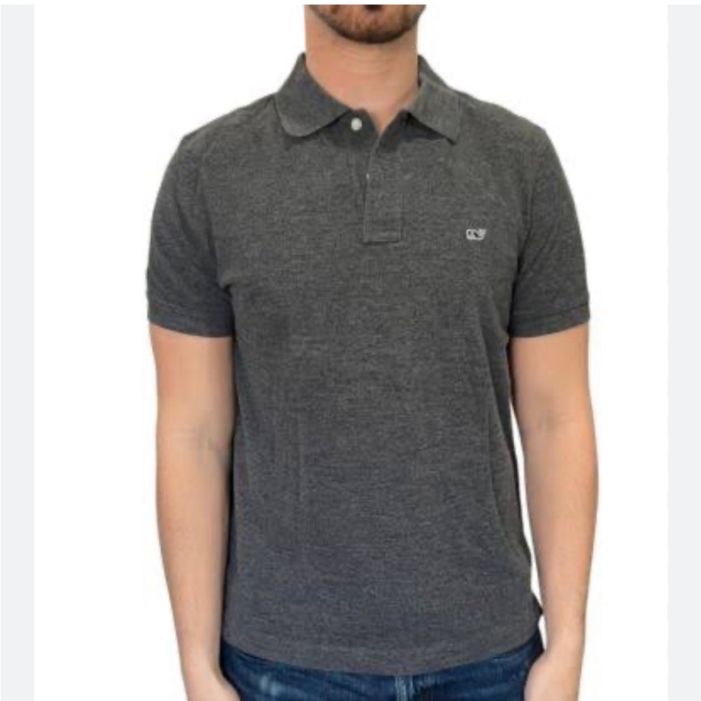 Vineyard Vines Classic Fit Short Sleeve Polo Shirt Charcoal Gray Size‎ Large